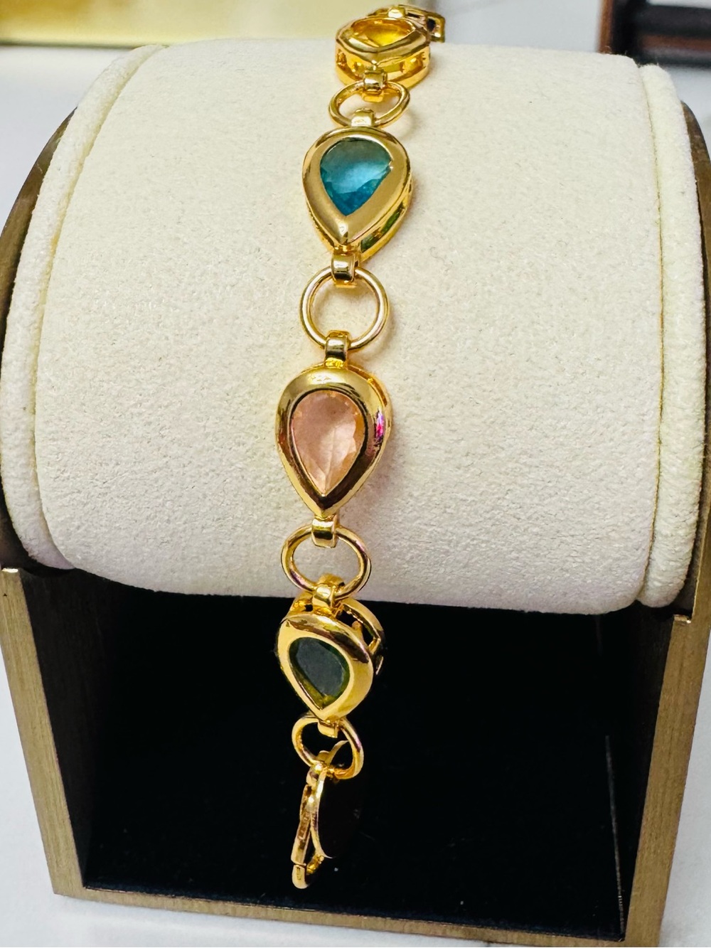 Gold Multicolor Teardrop Bracelet - Women Jewelry